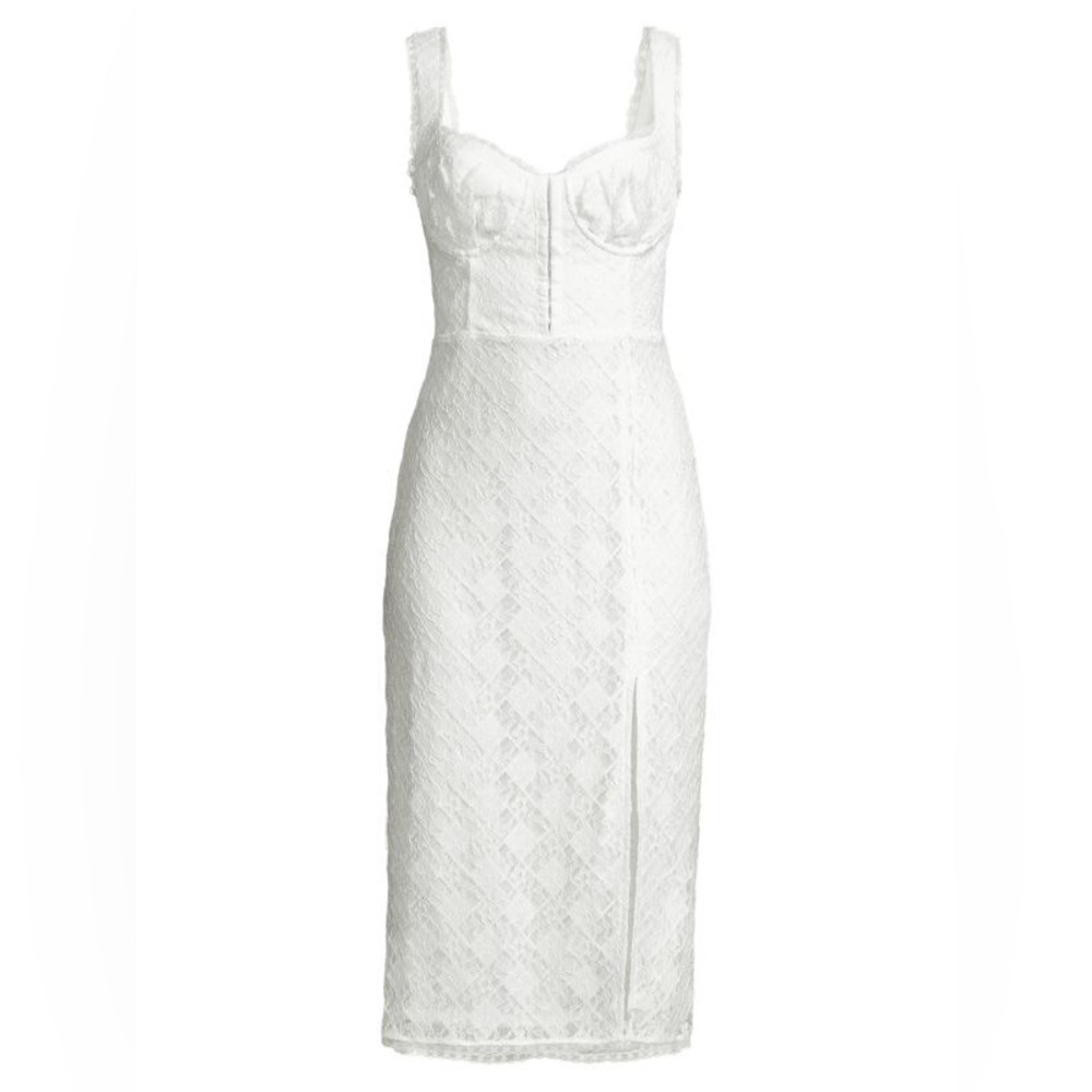 ASTR The Label Eye and Hook Corset Lace Midi Dress White